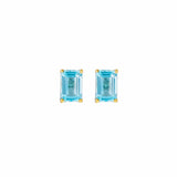 Earrings 14K & 18K Gold Blue Topaz Stud Earrings, 5 x 3 mm