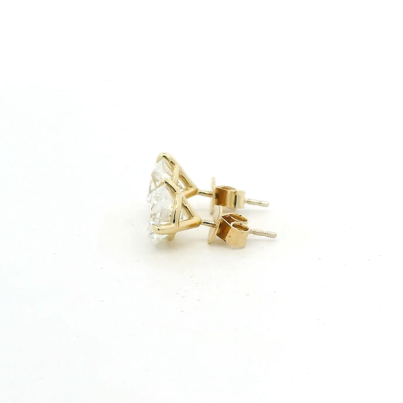Earrings 14K & 18K Gold Diamond Stud Earrings Lab Grown, Martini Setting