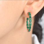 Earrings 14K & 18K Gold Emerald Hoop Earrings