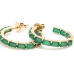 Earrings 14K & 18K Gold Emerald Hoop Earrings