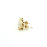 Earrings 14K & 18K Gold Hexagon Bezel Set Diamond Stud Earrings,Lab Grown