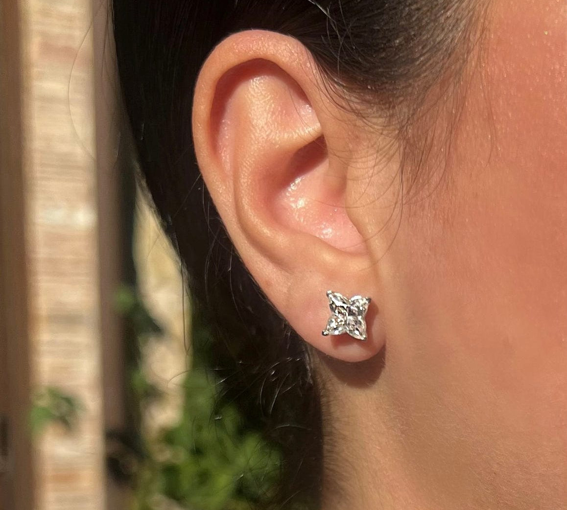Earrings 14K & 18K Gold Lili Cut Diamond Stud Earrings, Lab Grown