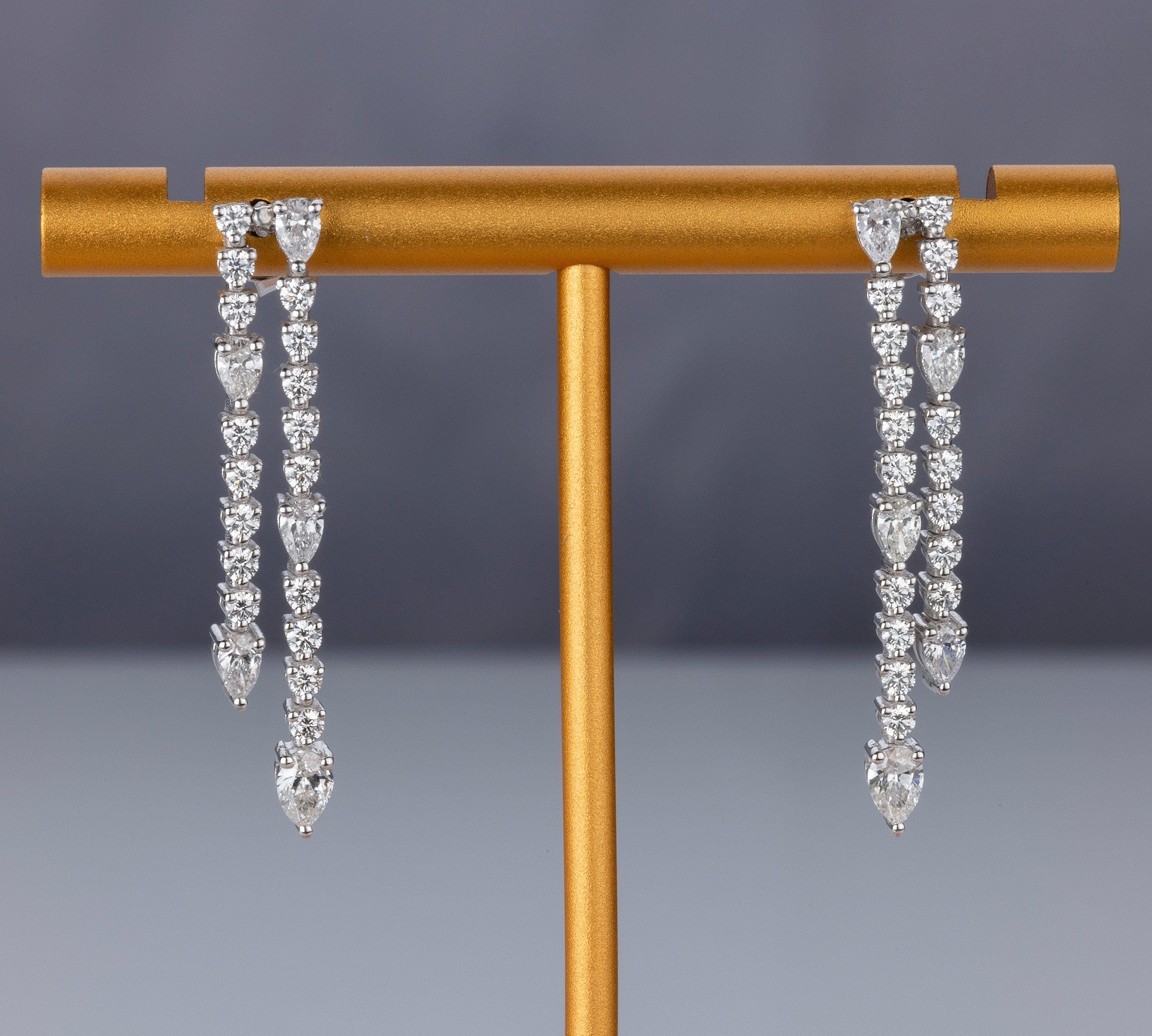 Earrings 14K & 18K Gold Round and Pear Drop Earrings