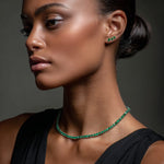 Earrings 14K & 18K Gold Three Pear Emerald and Diamond Crawler Earrings