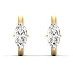 Earrings 14K and 18K Gold Marquise Diamond Huggie Hoop Earrings, lab grown