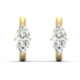 Earrings 14K and 18K Gold Marquise Diamond Huggie Hoop Earrings, lab grown