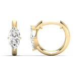 Earrings 14K and 18K Gold Marquise Diamond Huggie Hoop Earrings, lab grown