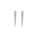 Earrings 14K Gold and Pave Diamond Dagger Hoops Earrings