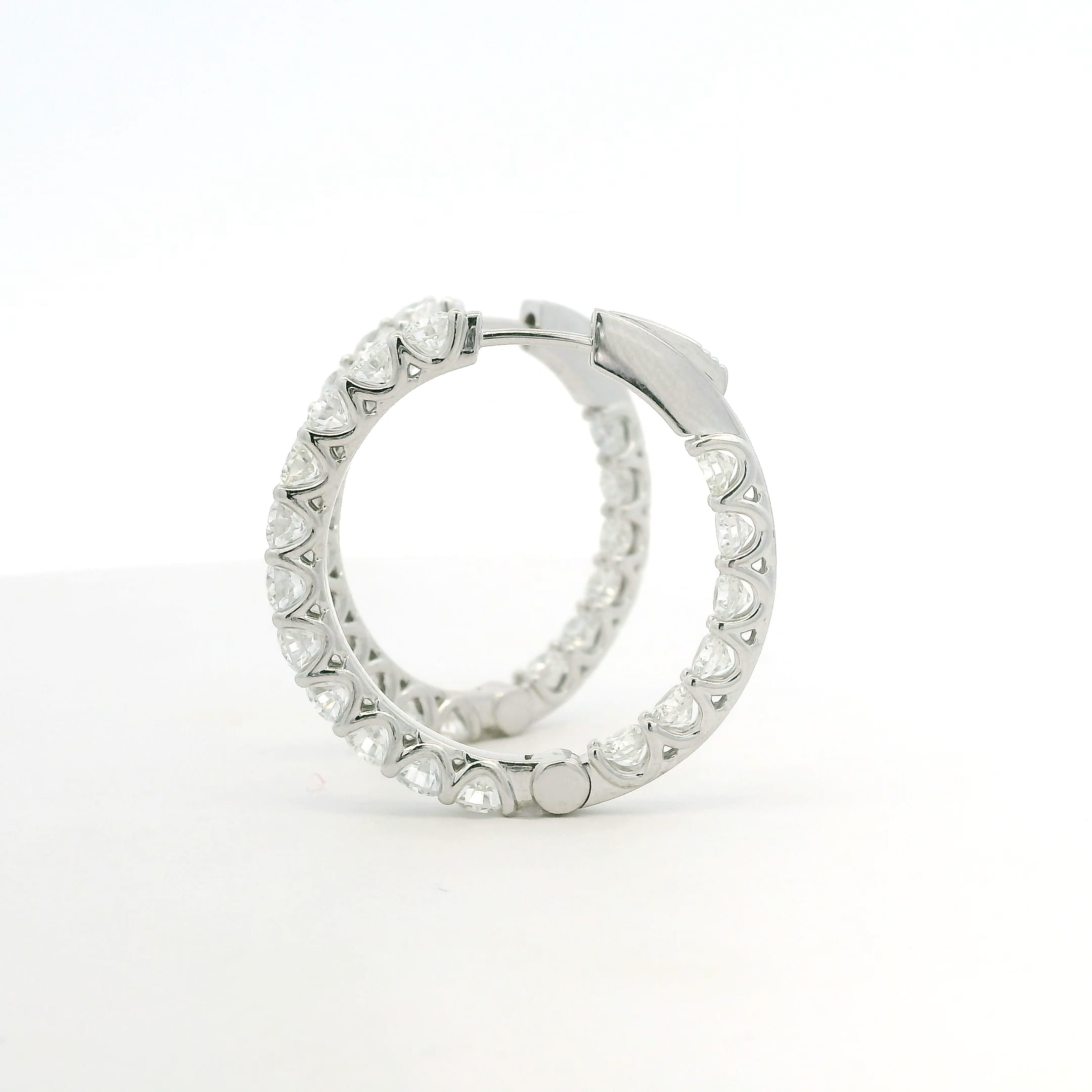 Earrings 14K Gold Diamond Inside-Outside Hoop Earrings, XLarge, Lab Grown