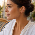 Earrings 14K Gold Emerald Dagger Hoops Earrings