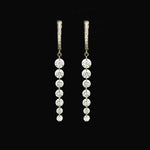 Earrings 14K Gold Invisible Set Laser Drilled Graduated Drop Round Diamond Huggie Hoops Earrings, 2.45 ct, Lab Grown (Copy)