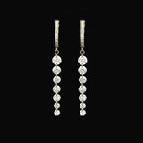 Earrings 14K Gold Invisible Set Laser Drilled Graduated Drop Round Diamond Huggie Hoops Earrings, 2.45 ct, Lab Grown (Copy)