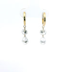 Earrings 14K Gold Invisible Set Laser Drilled Round and Pear Drop Diamond Earrings, Lab Grown