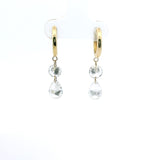 Earrings 14K Gold Invisible Set Laser Drilled Round and Pear Drop Diamond Earrings, Lab Grown