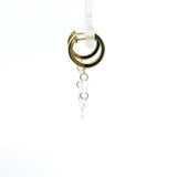 Earrings 14K Gold Invisible Set Laser Drilled Round and Pear Drop Diamond Earrings, Lab Grown