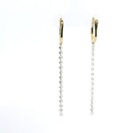 Earrings 14K Gold Invisible Set Laser Drilled Round Drop Diamond Earrings, Lab Grown, 1.45 cts
