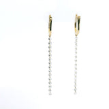 Earrings 14K Gold Invisible Set Laser Drilled Round Drop Diamond Earrings, Lab Grown, 1.45 cts