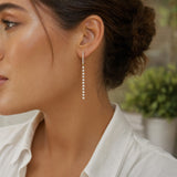 Earrings 14K Gold Invisible Set Laser Drilled Round Drop Diamond Earrings, Lab Grown, 1.45 cts