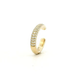 Earrings 14K Gold Mini Pave Diamond Cuff Hoop Earring