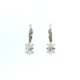 Earrings 14K Gold Pave Diamond Step Oval Cut Diamond Drop Earrings, Lab Grown Diamonds