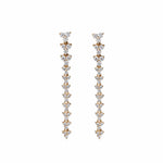 Earrings 14K Gold Round Diamond Drop Earrings, Graduated