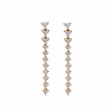 Earrings 14K Gold Round Diamond Drop Earrings, Graduated