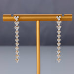 Earrings 14K Gold Round Diamond Drop Earrings, Graduated