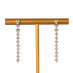 Earrings 14K Gold Round Diamond Drop Earrings, Graduated