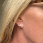 Earrings 14K Gold Star Diamond Cosmos Huggie Hoops Earrings