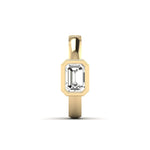 Earrings 14K or 18K Gold East West Emerald Cut Diamond Cuff Hoop Earring, lab grown