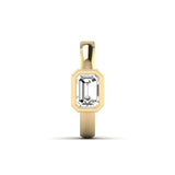Earrings 14K or 18K Gold East West Emerald Cut Diamond Cuff Hoop Earring, lab grown