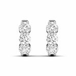 Earrings 14K or 18K Gold East West Round Diamond Huggie Hoop Earrings, lab grown