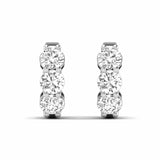 Earrings 14K or 18K Gold East West Round Diamond Huggie Hoop Earrings, lab grown