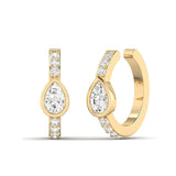 Earrings 14K or 18K Gold Pave Pear Diamond Cuff Earring