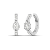 Earrings 14K or 18K Gold Pave Pear Diamond Cuff Earring