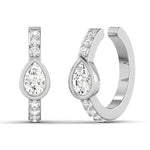 Earrings 14K or 18K Gold Pave Pear Diamond Cuff Earring