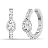Earrings 14K or 18K Gold Pave Pear Diamond Cuff Earring