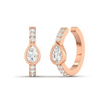 Earrings 14K or 18K Gold Pave Pear Diamond Cuff Earring