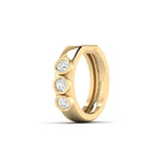 Earrings 14K or 18K Gold Trio Diamond Cuff Earring, lab grown (