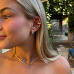 Earrings 14K or 18K Gold Trio Diamond Cuff Earring, lab grown (