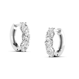 Earrings 14K or 18K Gold Trio Oval Diamond Huggie Hoop Earrings, lab grown