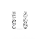 Earrings 14K or 18K Gold Trio Oval Diamond Huggie Hoop Earrings, lab grown