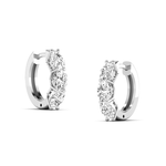 Earrings 14K or 18K Gold Trio Oval Diamond Huggie Hoop Earrings, lab grown