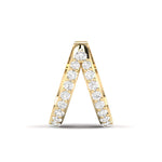 Earrings 14K or 18K Gold Two Hoop Pave Diamond Cuff Earring, lab grown