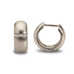 Earrings 14K Thick Gold and Diamond Hoop Earrings