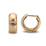 Earrings 14K Thick Gold and Diamond Hoop Earrings