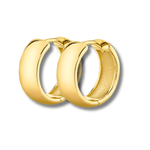 Earrings 14K Thick Gold Dome Hoop Earrings