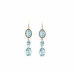 Earrings 18K Gold Aquamarine Triple Drop Dangle Earrings