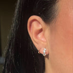 Earrings 18K Gold Diamond Huggie Hoop Earrings, lab grown