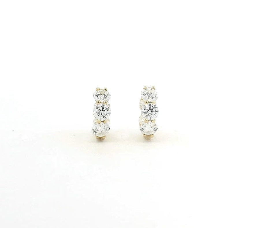 Earrings 18K Gold Diamond Huggie Hoop Earrings, lab grown